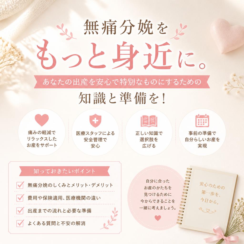 無痛分娩をもっと身近に。あなたの出産を安心で特別なものにするための知識と準備を！