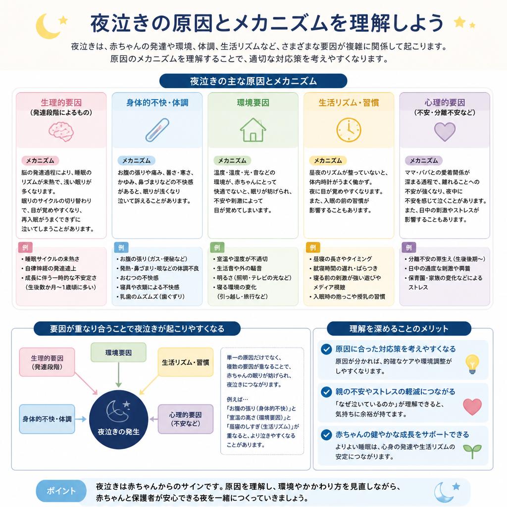赤ちゃんの夜泣きの原因とは？