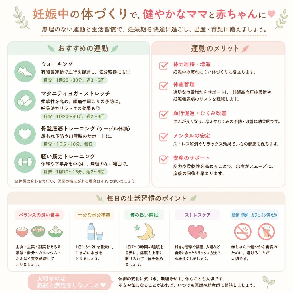 妊婦の体づくりと健康管理